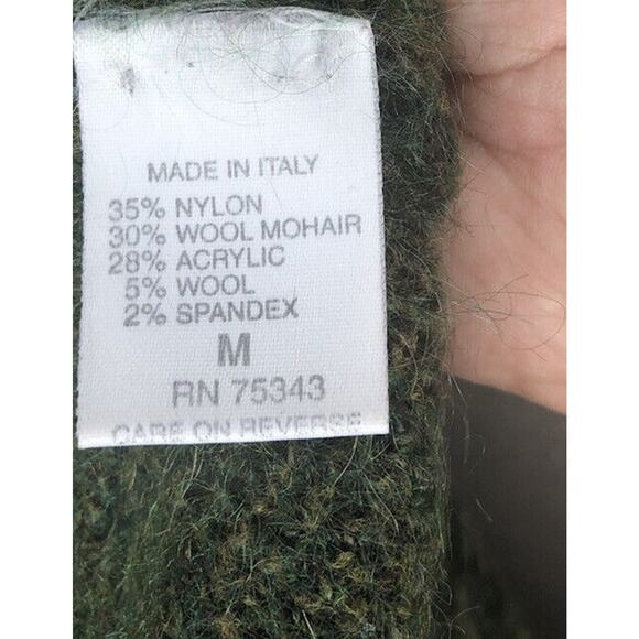 Belvedere Italian Green Ombre Wool Mohair Nylon, Warm Sweater, Size Medium - Picture 9 of 9